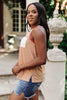 Half & Half Color Block Top In Autumn Sunset