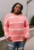Wave of Stripes Top in Coral