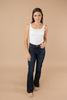 Whiskered Dark Wash Boot Cut Jeans