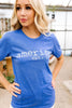 America Graphic Tee In Heather Royal
