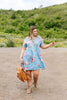 Be A Doll Floral Dress In Dusty Blue