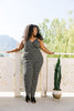 Black & White Striped Surplice Jumpsuit