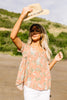 Bliss Swiss Dot Floral Top In Apricot