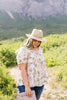 Bliss Swiss Dot Floral Top In Ivory