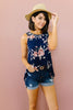 Blooming Navy Tank