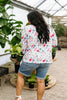 Blossoms On Subtle Stripes Cardigan