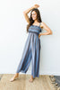 Boho Smocked Jumpsuit In Blue