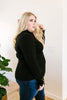 Button Sleeve Elegance Turtleneck In Black