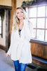 Cable Knit Belted Cardigan In Cream
