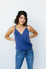 Charlize Surplice Tank In Blue