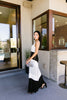 Chevron Skirt Tank Maxi Dress In Ivory