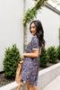 Clusters of Flowers Dress In Navy