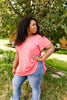 Cold Shoulder Crossed Heart Top In Coral