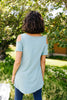 Cold Shoulder Crossed Heart Top In Sage