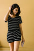 Comfort Stripes Romper In Black