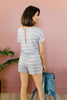 Comfort Stripes Romper In Heather Gray