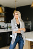 Escape To Nowhere Cardigan In White w/ Black Stripes