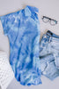 Tie & Tie Dye Top In Sky
