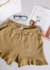 Ruffly Speaking Shorts In Khaki