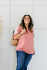 Lace Up The Sleeve Top In Mauve