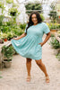 Little Sweetie Floral Dress In Aqua