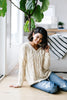 Nantucket Hooded Cable Knit Sweater In Cream
