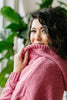 Nantucket Hooded Cable Knit Sweater In Salmon