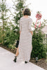 Oatmeal + Black Striped Maxi Dress
