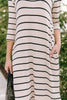 Oatmeal + Black Striped Maxi Dress