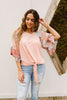 Patricia Peach Patchwork Top