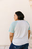 Raglan Stripes Tie Front Tee In Pale Blue