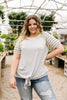 Raglan Stripes Tie Front Tee In Pale Yellow