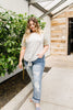 Raglan Stripes Tie Front Tee In Pale Yellow