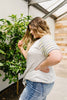 Raglan Stripes Tie Front Tee In Pale Yellow