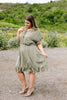 Ruffled Olive Swiss Dot Dress