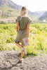Ruffled Olive Swiss Dot Dress