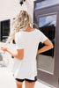Ruffled Peplum Top In Cream