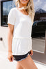 Ruffled Peplum Top In Cream