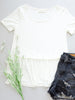 Ruffled Peplum Top In Cream