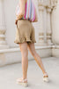 Ruffly Speaking Shorts In Khaki