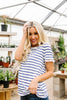 Sails To The Wind Top In Ivory & Blue