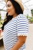 Sails To The Wind Top In Ivory & Blue
