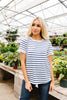 Sails To The Wind Top In Ivory & Blue