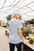 Sails To The Wind Top In Ivory & Blue