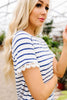 Sails To The Wind Top In Ivory & Blue