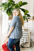 Sporty Striped Cardi In Blue