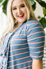 Sporty Striped Cardi In Blue