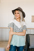 Spotted V Waffle Knit Top