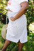 Striped Drawstring Skirt In Gray