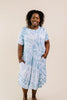 Swirl Tie Dye Dress In Aqua